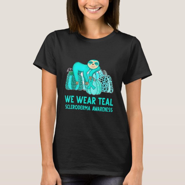 Camiseta Usamos Verde azulada Scleroderma Awareness Sloth (Anverso)