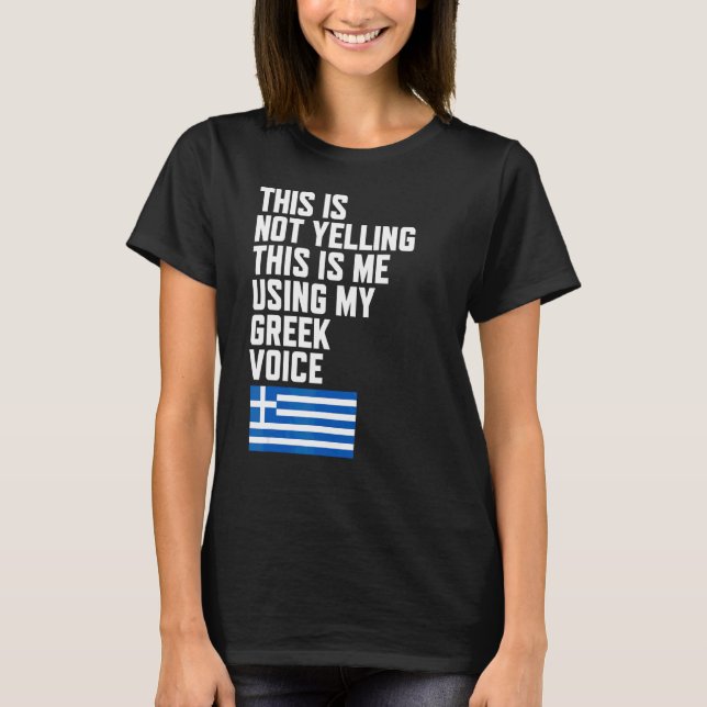 Camiseta Usando mi bandera griega de voz amo a Grecia (Anverso)