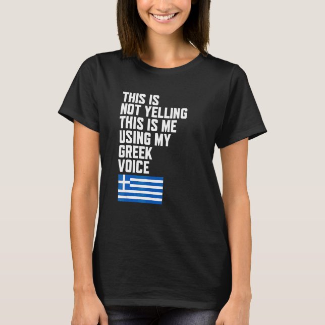 Camiseta Usando mi bandera griega de voz amo a Grecia (Anverso)