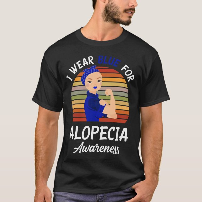 Camiseta Usar Azul Para Conciencia De Alopecia (Anverso)
