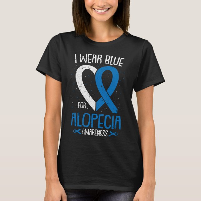 Camiseta Usar Azul Para Concienciación Alopecia Areata Bald (Anverso)
