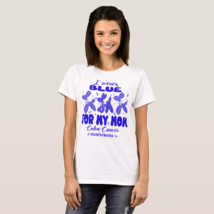 Camiseta Usar Azul Para Mamá Cáncer De Colón De Perro De Gl