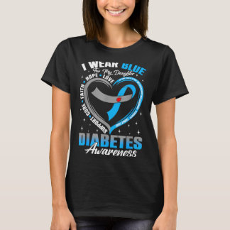 Camiseta Usar azul por la conciencia de la diabetes de la h