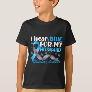 Camiseta Usar azul por la conciencia de la diabetes del esp