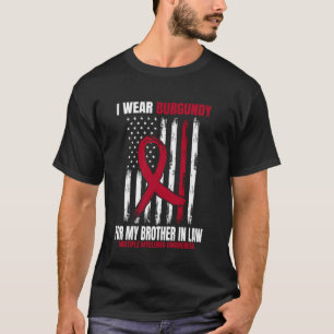 Camiseta Usar Burgundy Por Mi Cuñado Mieloma Múltiple