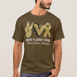 Camiseta Usar cinta dorada Paz Cura de amor Cáncer de niños