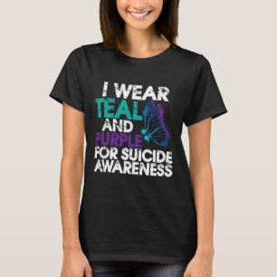 Camiseta Usar Conciencia Sobre El Suicidio Verde azulado Y