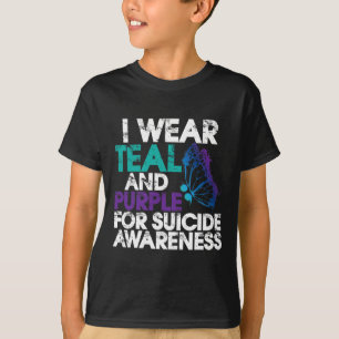 Camiseta Usar Conciencia Sobre El Suicidio Verde azulado Y 
