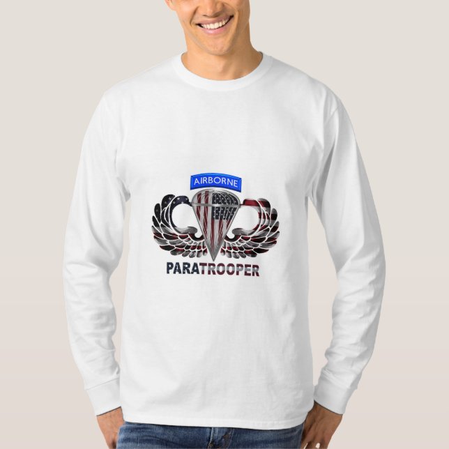 Camiseta Usar Esta Bandera De Paracaidista Aérea Estadounid (Anverso)