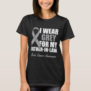 Camiseta Usar Gris Por El Cáncer De Cerebro Del Suegro Conc