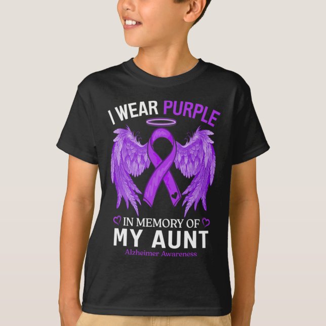 Camiseta Usar morado en memoria de la tía Alzheimerheimer A (Anverso)