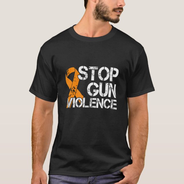 Camiseta Usar Naranja anti control de armas Proteger Parar  (Anverso)