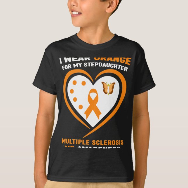 Camiseta Usar Naranja Para Hija Esclerosis Múltiple Aw (Anverso)