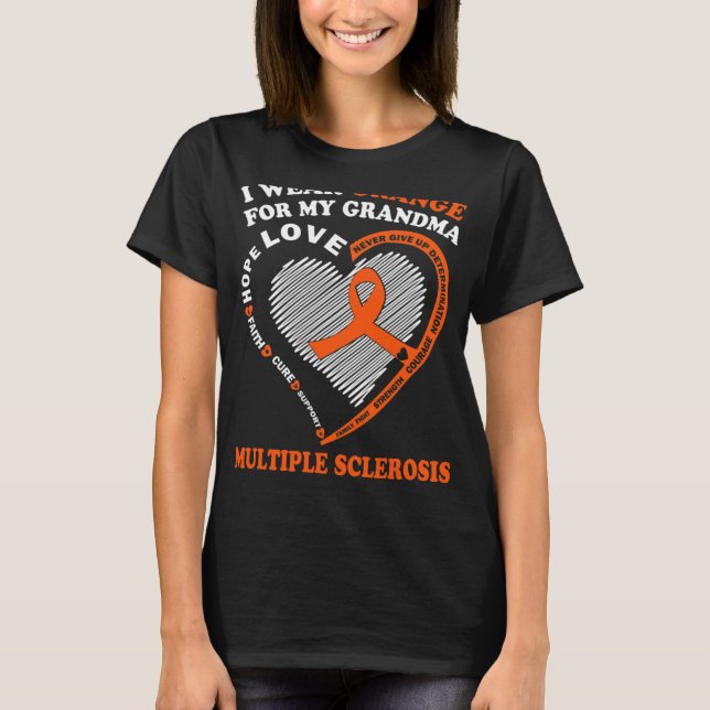 Camiseta Usar Naranja Para Mi Abuela Esclerosis Múltiple En (Anverso)