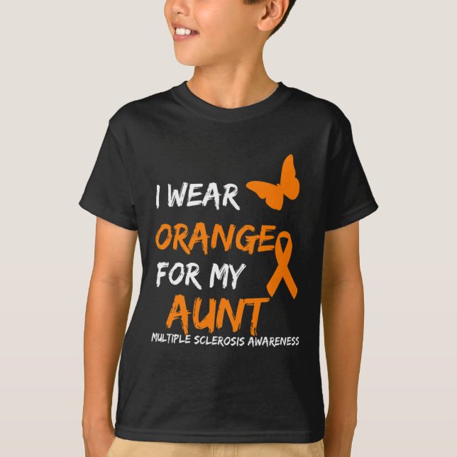 Camiseta Usar Naranja Para Mi Cinta De Esclerosis Múltiple  (Anverso)