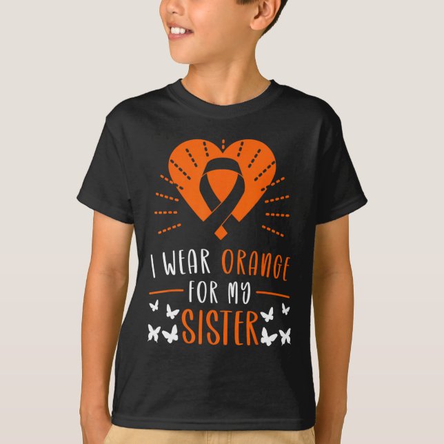 Camiseta Usar Naranja Para Mi Hermana Con Conciencia De La  (Anverso)