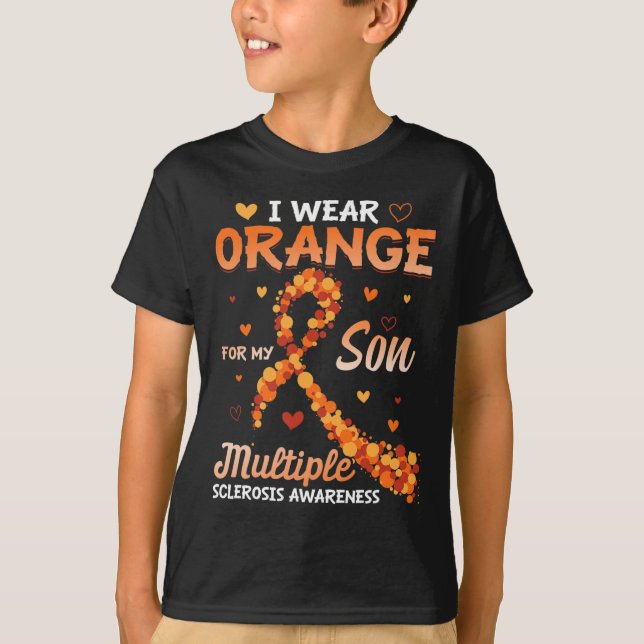 Camiseta Usar Naranja Para Mi Hijo Esclerosis Múltiple Awar (Anverso)