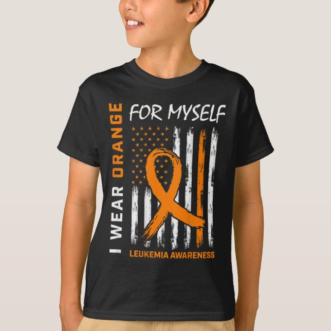 Camiseta Usar Naranja Para Mi Propia Leucemia Sensibilizaci (Anverso)