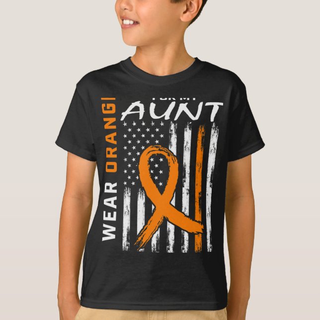 Camiseta Usar Naranja Para Mi Tía Esclerosis Múltiple Aware (Anverso)