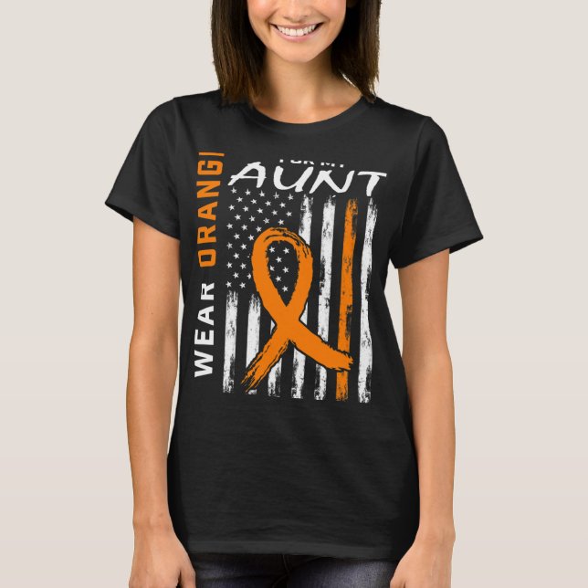 Camiseta Usar Naranja Para Mi Tía Esclerosis Múltiple Aware (Anverso)