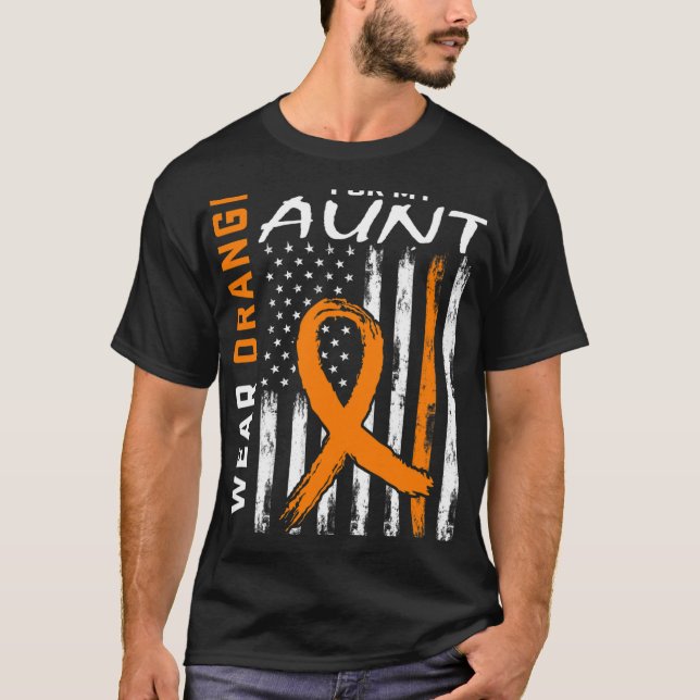 Camiseta Usar Naranja Para Mi Tía Esclerosis Múltiple Aware (Anverso)