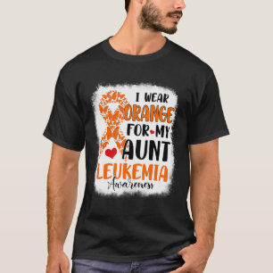 Camiseta Usar Naranja Para Mi Tía Leucemia Awareness Mes W