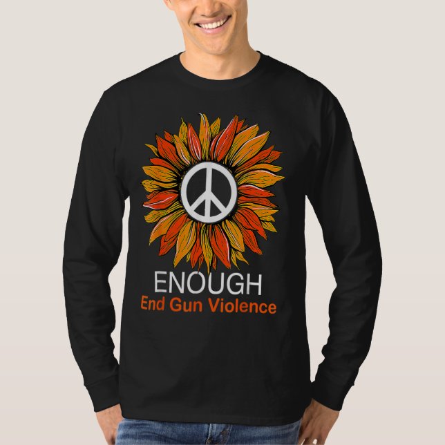 Camiseta Usar Naranja Paz Girasol Suficiente Terminar Viole (Anverso)