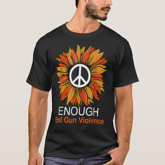Camiseta Usar Naranja Paz Girasol Suficiente Terminar Viole (Anverso)