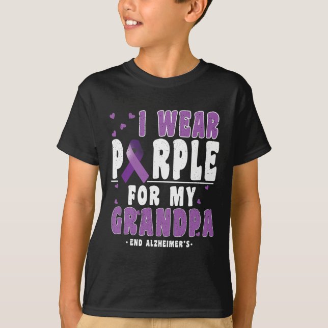 Camiseta Usar Púrpura Para El Abuelo Alzheimer Alzheimer Co (Anverso)