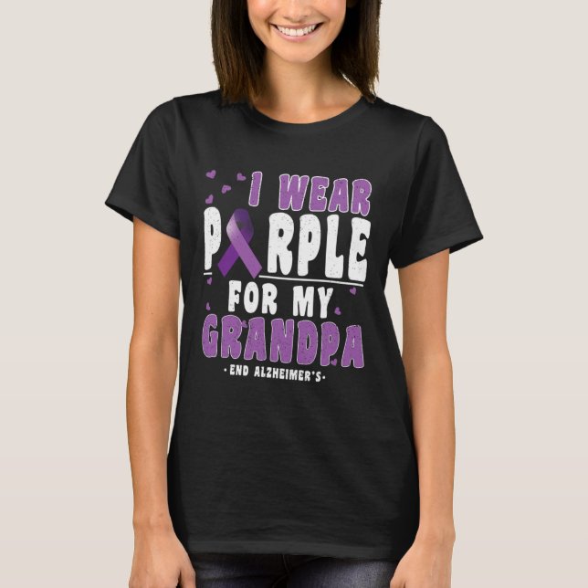 Camiseta Usar Púrpura Para El Abuelo Alzheimer Alzheimer Co (Anverso)