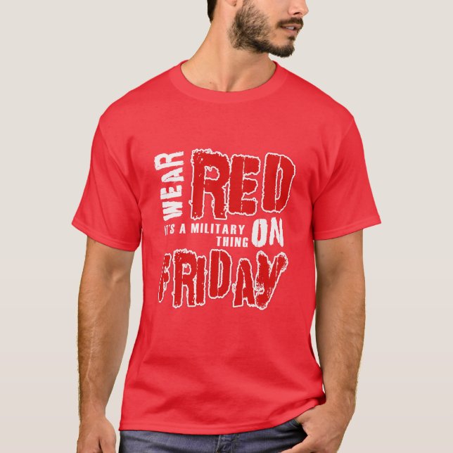 Camiseta Usar rojo el viernes (Anverso)