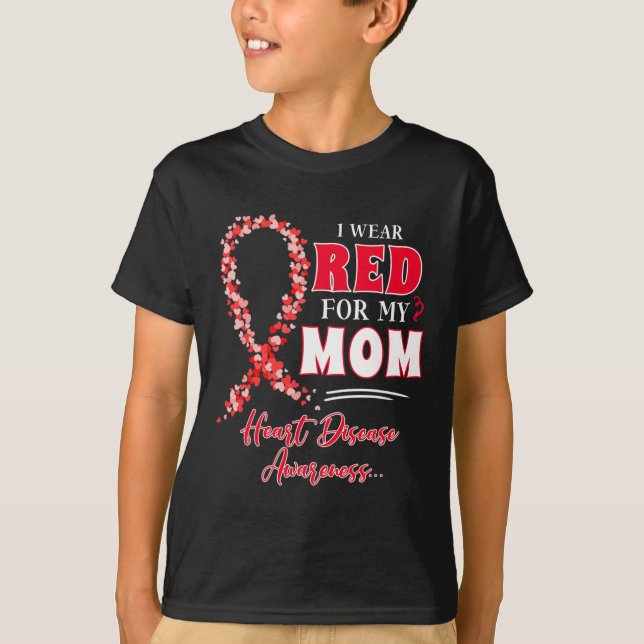 Camiseta Usar Rojo Por Mi Mamá Conciencia Del Día Mundial D (Anverso)