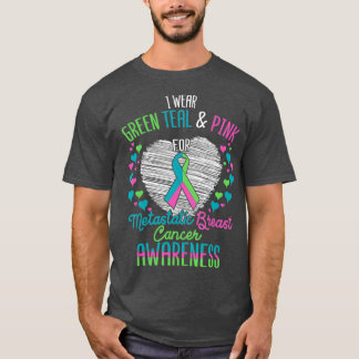 Camiseta Usar Rosa Verde azulada Verde Para El Pecho Metast