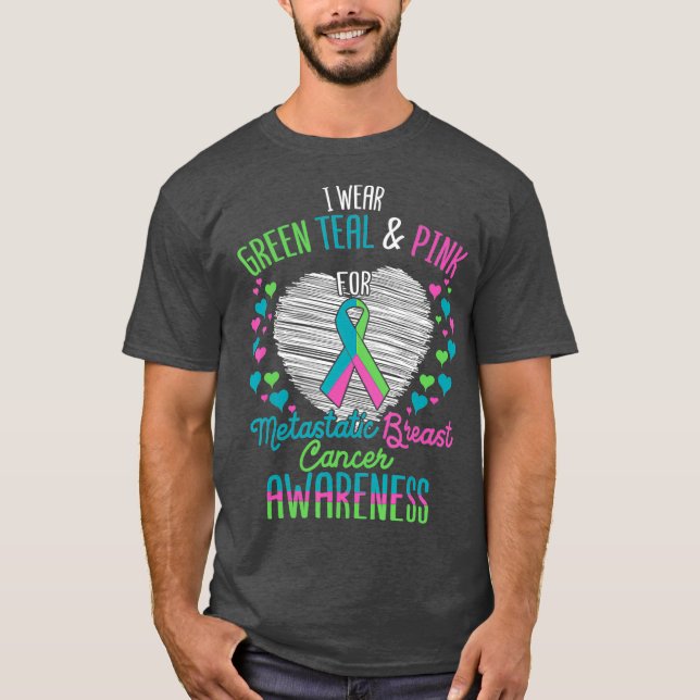 Camiseta Usar Rosa Verde azulada Verde Para El Pecho Metast (Anverso)