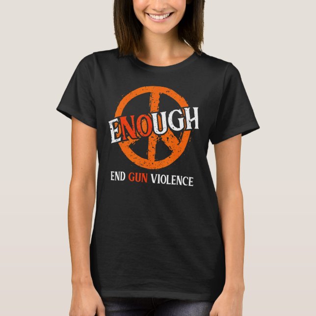 Camiseta Usar signo de paz Naranja suficiente como para aca (Anverso)