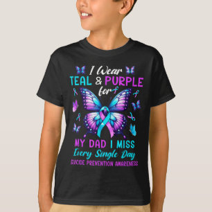 Camiseta Usar Turquesa Púrpura Para la Prevención del Suici