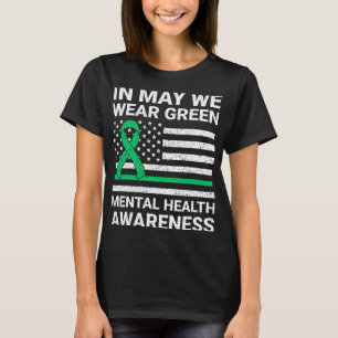 Camiseta Usar Verde Conciencia sobre la Salud Mental 