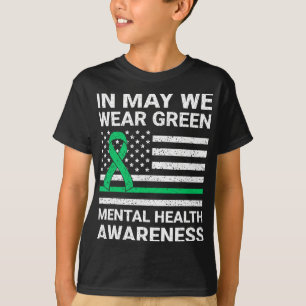 Camiseta Usar Verde Conciencia sobre Salud Mental