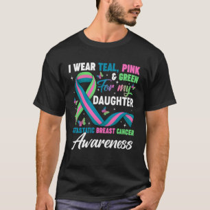 Camiseta Usar Verde Cyan Rosa por Mi Hija Metastásico Br