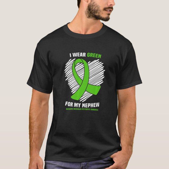 Camiseta Usar verde para la distrofia muscular del sobrino  (Anverso)