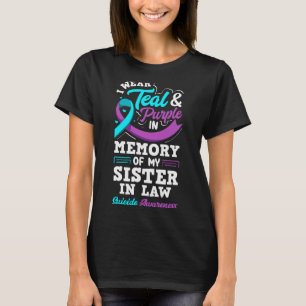 Camiseta Usar Verde Teal Y Púrpura En Memoria De Cuñada