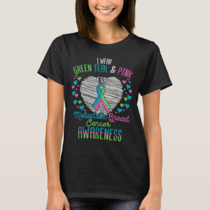 Camiseta Usar Verde Turquesa Rosa para el Cáncer de Mama Me