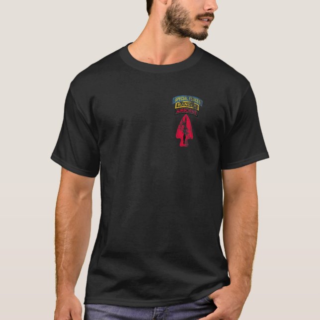 Camiseta USASOC SF Ranger Tab Delta SFOD-D con problemas es (Anverso)