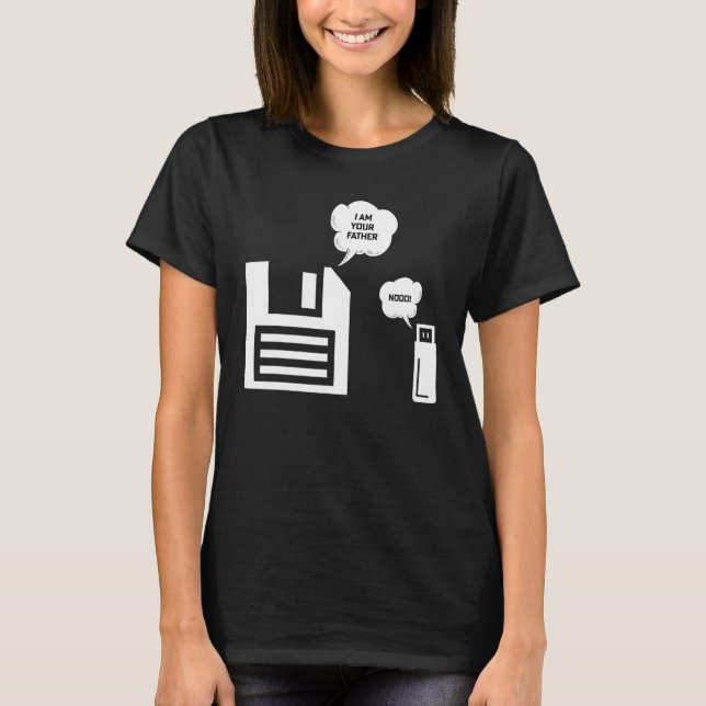 Camiseta USB Floppy Disk  I Am Your Father Geek Nerd (Anverso)