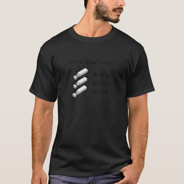 Camiseta Usb Inserta Usuarios Cómo Insertar Un Equipo Usb (Anverso)