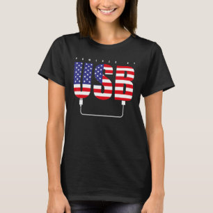 Camiseta Usb Usa Bandera Estadounidense Juego De Videos Pat