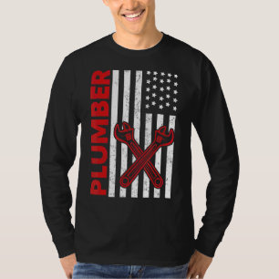 Camiseta Usd American Flag Plumber Men Plumbers Patri