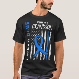 Camiseta Usé Azul Para La Bandera De Sensibilización Sobre 