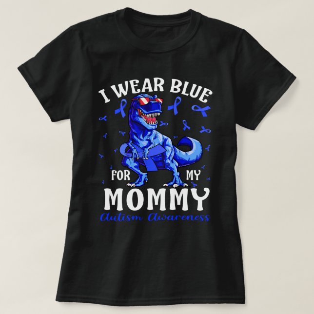 Camiseta Usé Azul Para Mi Dinosaurio De Conciencia Sobre El (Diseño del anverso)