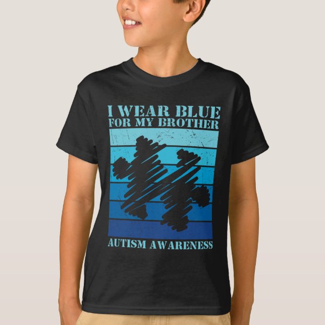 Camiseta Usé Azul Para Mi Hermano Niños Autistas Autismo Aw (Anverso)